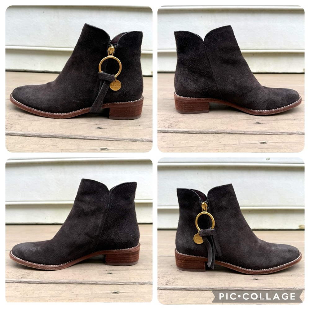 See by Chloe suede Louise ankle booties in Dark Brown size 37 - Picture 9 of 16